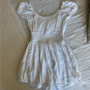 Hollister Ivory Puff Sleeve Dress